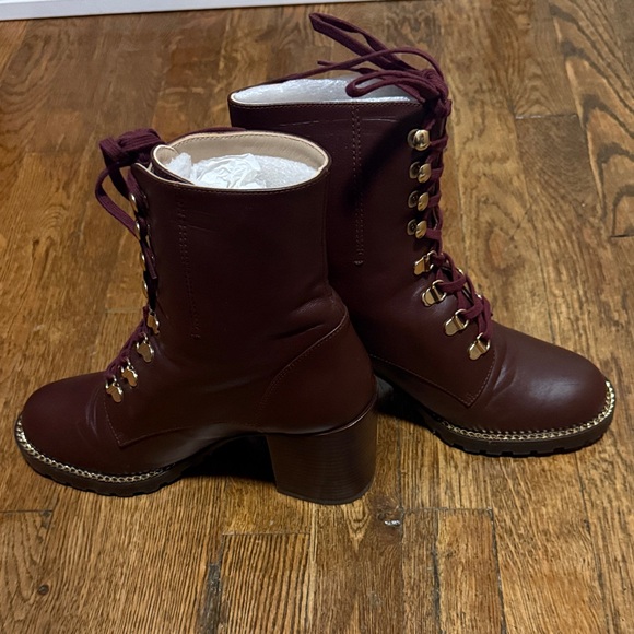 Stuart Weitzman Kolbie Lace-up Leather Ankle Boots - Size 8 - Picture 5 of 7